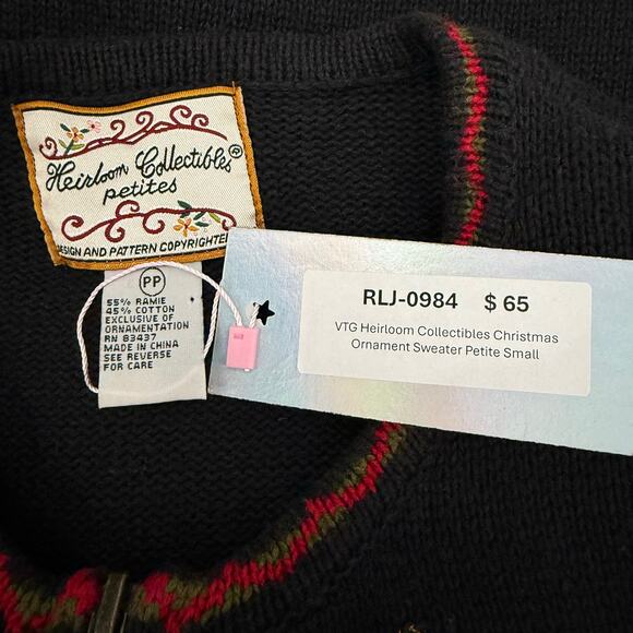 VTG Heirloom Collectibles Christmas Ornament Sweater Petite Small - Picture 6 of 6